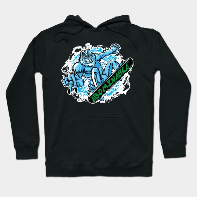 Abominable Snowman Snowboarder Hoodie by eShirtLabs